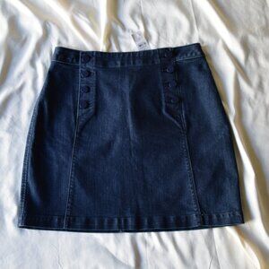 NWT LOFT Denim Sailor Skirt In Navy Size 6